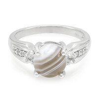 Anello in argento con Agata Botswana