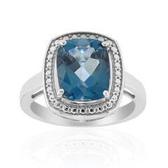 Anello in argento con Topazio Blu Londra