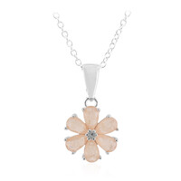 Collana in argento con Quarzo pesca pastello