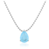 Collana in argento con Quarzo blu pastello