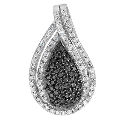 Ciondolo in argento con Diamante Nero