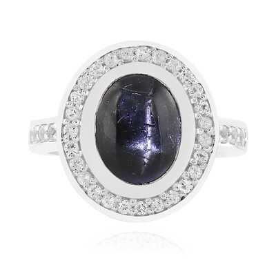 Anello in argento con Diopside Stellato d'India