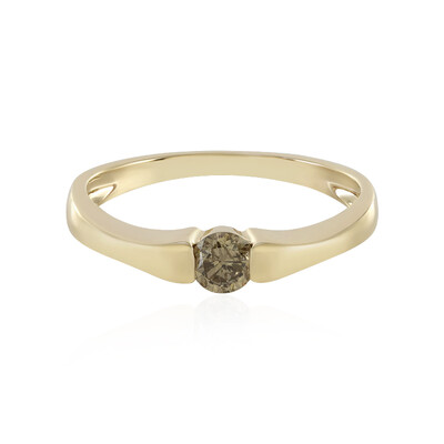 Anello in oro con Diamante Cioccolato I1