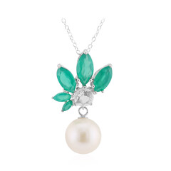 Collana in argento con Perla d'Acqua Dolce Bianca