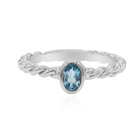 Anello in argento con Topazio Blu Londra