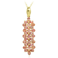 Collana in oro con Zaffiro Padparadscha (non riscaldato) (AMAYANI)