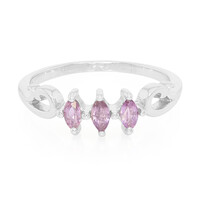 Anello in argento con Zaffiro Ceylon Porpora (non riscaldato)