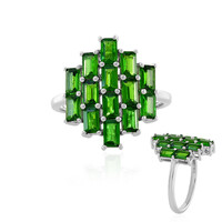 Anello in argento con Diopside Russo