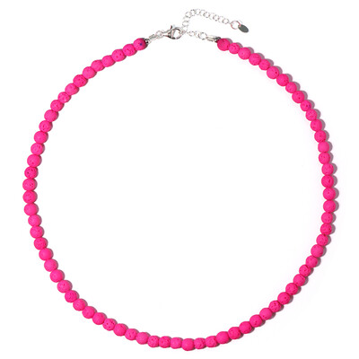 Collana in argento con Perla di Lava Rosa