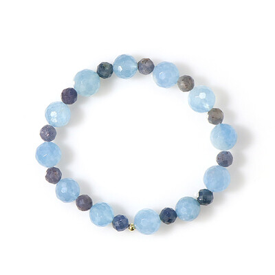 Bracciale in argento con Acquamarina Brasiliana