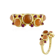 Anello in argento con Pietra di Luna Cioccolato (KM by Juwelo)