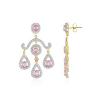 Orecchini in argento con Zaffiro Rosa del Madagascar