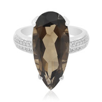 Anello in argento con Quarzo Fumè