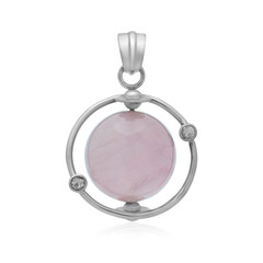 Ciondolo in argento con Quarzo Rosa