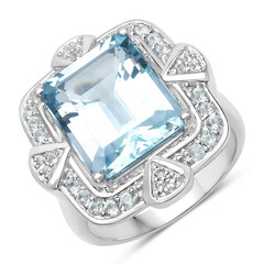 Anello in argento con Topazio Blu Cielo