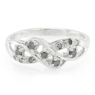 Anello placcato in platino con Diamante Fancy