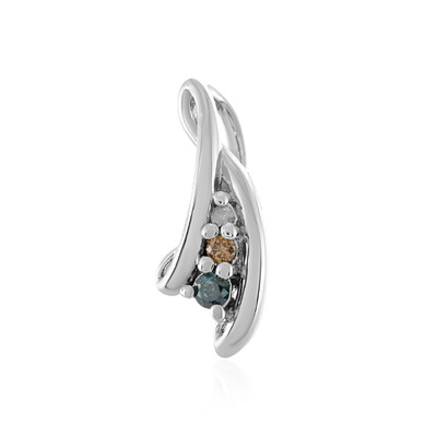 Ciondolo in argento con Diamante Blu I3