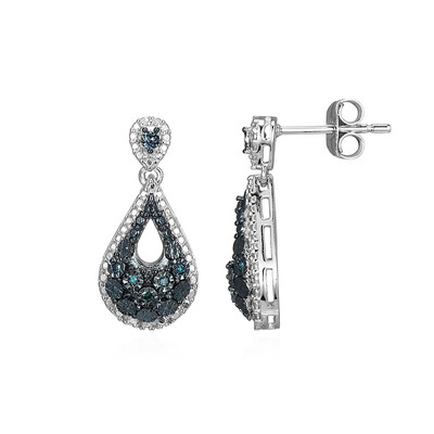 Orecchini in argento con Diamante Blu I3