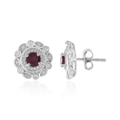 Orecchini in argento con Rodolite