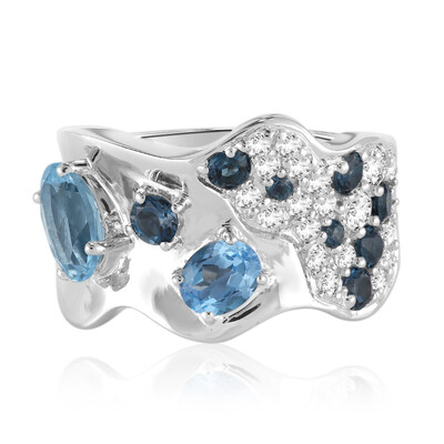 Anello in argento con Topazio Blu Cielo