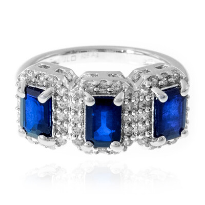 Anello in argento con Spinello Blu Royal