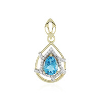 Ciondolo in oro con Topazio Blu Svizzero (Adela Gold)
