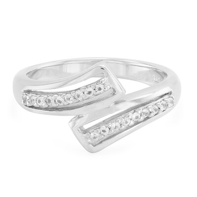 Anello da uomo in argento con Zaffiro Bianco