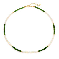 Collana in argento con Diopside Russo