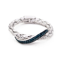 Anello in argento con Diamante Blu