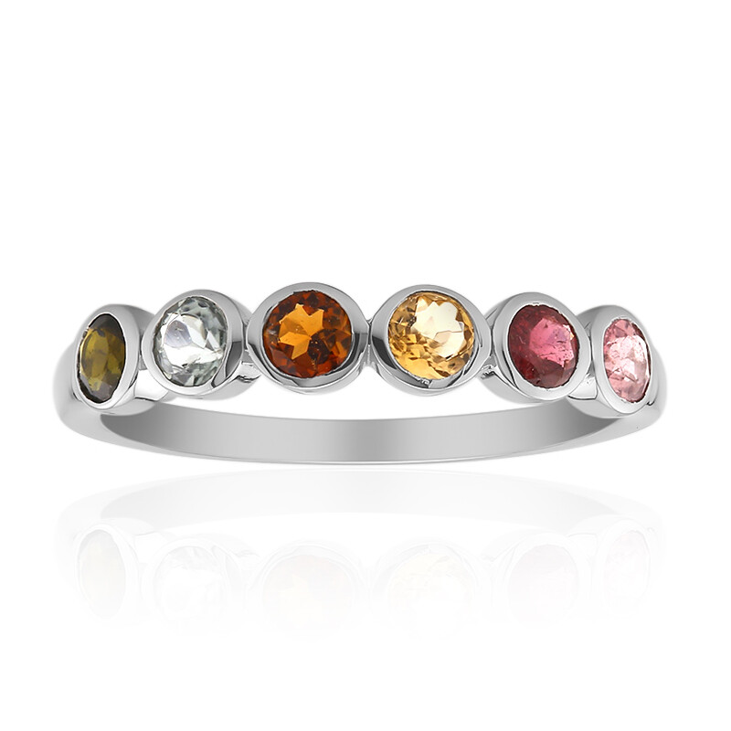Set 3 Gioielli Artigianali In Ematite E Perle Multicolori: Anello, Bracciale, Collana E Orecchini, Argento, Design Traumschmuck