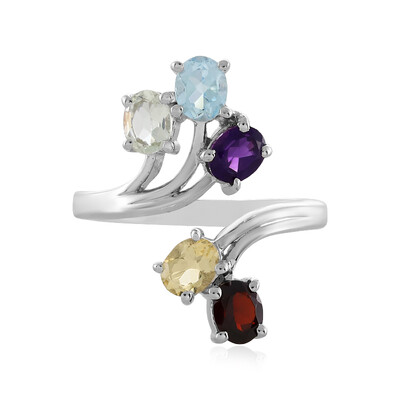 Anello in argento con Granato Mozambico