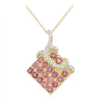 Collana in oro con Zaffiro Padparadscha (non riscaldato) (AMAYANI)
