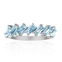 Anello in argento con Topazio Blu Svizzero
