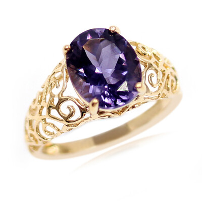 Anello in oro con Quarzo Mirtillo