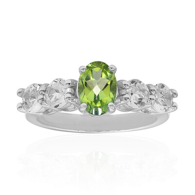 Anello in argento con Topazio Kiwi