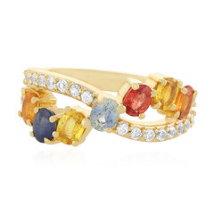Anello in argento con Zaffiro Fancy
