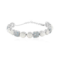 Bracciale in argento con Pietra di Luna Arcobaleno (KM by Juwelo)