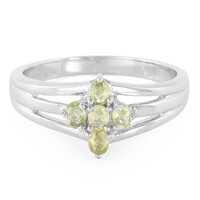 Anello placcato in platino con Tormalina Cuprian