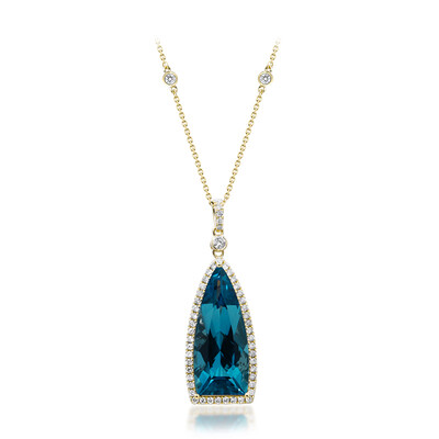 Collana in oro con Topazio Blu Londra