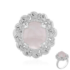 Anello in argento con Quarzo Rosa
