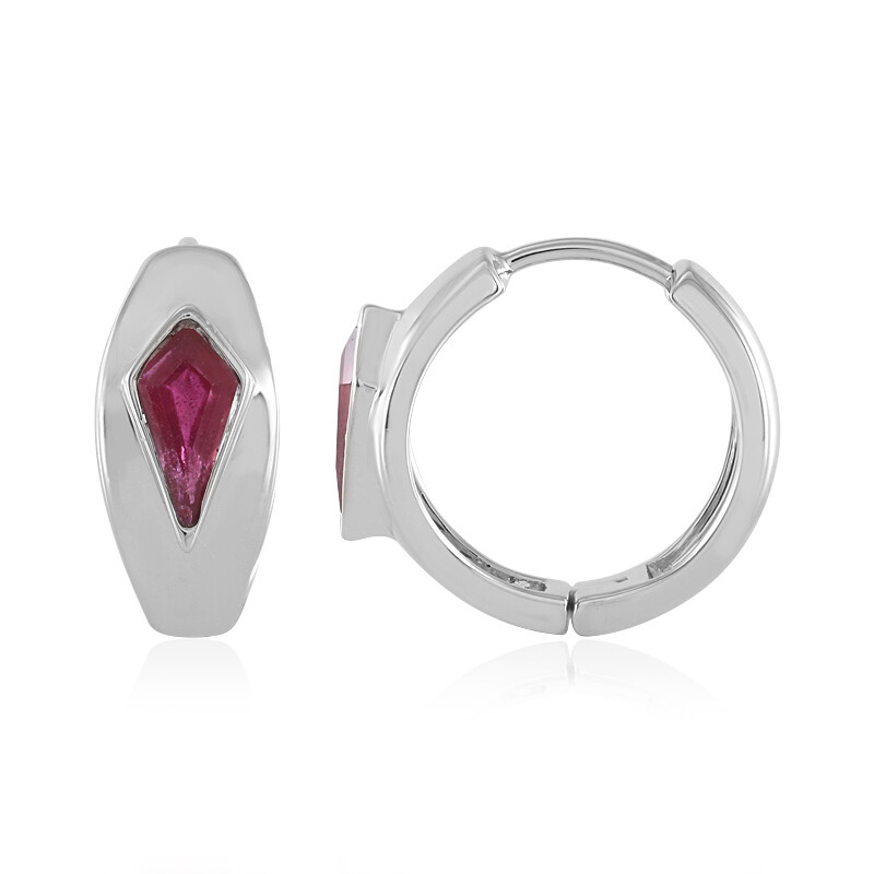 ChicSilver Orecchini A Lobo In Argento 925 Con Pietre Di Nascita – Forma Rotonda – Rubino – Confezione Regalo Inclusa – Gioielli Portafortuna