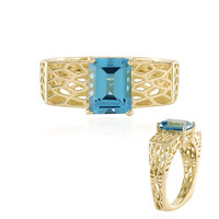 Anello in oro con Topazio Blu Svizzero (Ornaments by de Melo)