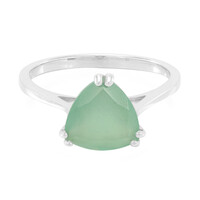 Anello in argento con Calcedonio Verde