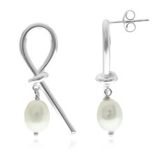 Orecchini in argento con Perla d'Acqua Dolce Bianca (Joias do Paraíso)