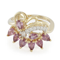 Anello in oro con Zaffiro Padparadscha (non riscaldato) (AMAYANI)