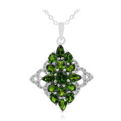 Collana in argento con Diopside Russo