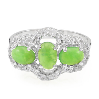 Anello in argento con Crisoprasio Imperiale