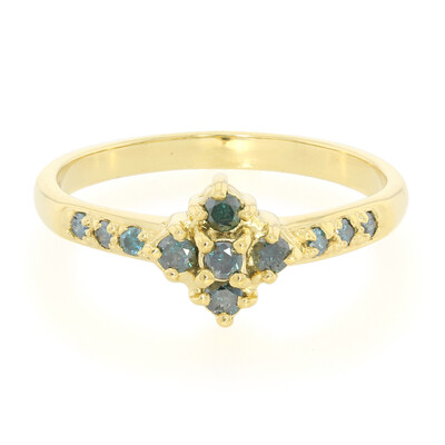 Anello placcato in oro con Diamante Fancy