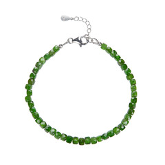 Bracciale in argento con Diopside Russo