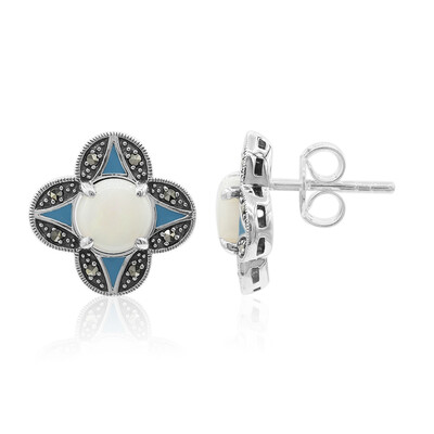 Orecchini in argento con Opale Bianco
